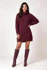 High Neck Knit Jumper Dress
