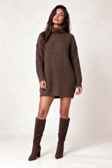 High Neck Knit Jumper Dress