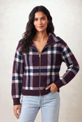 Check Knit Dual Way Zipper