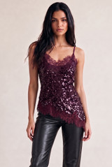 Sequin Lace Camisole Top