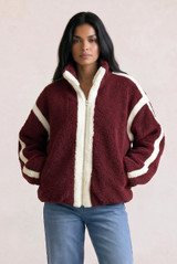 Contrast Detail Sherpa Fleece Jacket