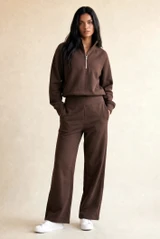Paneled Half Zipper Jumper