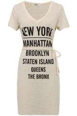 New York Print Long Belted T-shirt - Mixed Pack