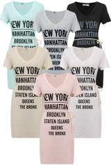 New York Print Long Belted T-shirt - Mixed Pack