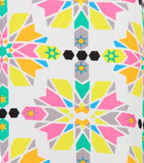 Neon Kaleidoscope Print Crepe Shift Dress 