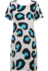 Cream Contrast Animal Print Crepe Shift Dress - 2 Colours