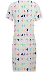 Multicolour Dogtooth Contrast Crepe Shift Dress 