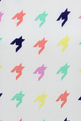 Multicolour Dogtooth Contrast Crepe Shift Dress 