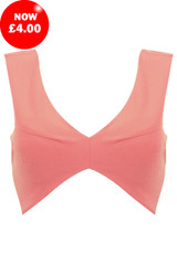Peach Zip Fastening Sleeveless Crop Top