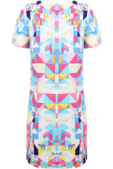 Multicolour Aztec Print Back Zip Up Shift Dress