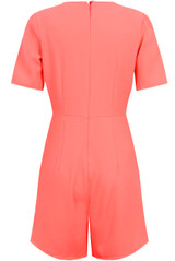 Light Neon Pink Pleat Fornt Playsuit