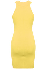 Yellow Polo Neck Bodycon Midi Dress