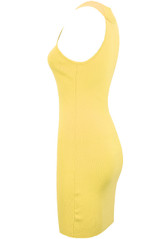 Yellow Polo Neck Bodycon Midi Dress