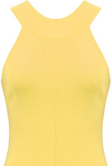 Yellow Polo Neck Bodycon Midi Dress