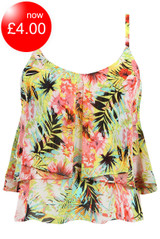Red & Yellow Flower Print Layered Front Cami top