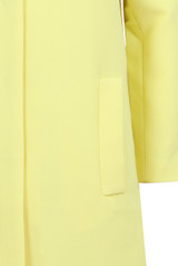 Yellow Pleated Back Box Pattern Long Coat 