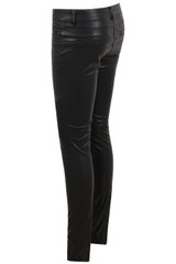 Black PU Lace Detail Skinny Jeans