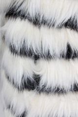 Monochrome Lined Soft Fur Coat