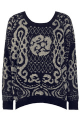 Contrast Textured Print Mohair Jumpers - 4 Colours in a Pack