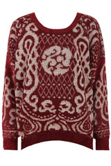 Contrast Textured Print Mohair Jumpers - 4 Colours in a Pack