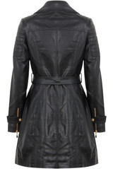 Black PVC Zipped Fastening Trench Jacket