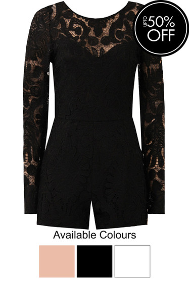 lace long sleeve playsuit