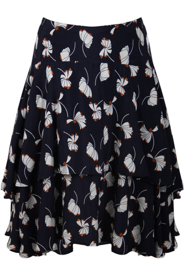 Navy Floral Layered Skirt- Buy Fashion 