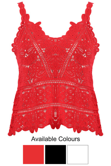 white crochet vest top