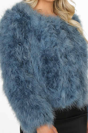 black ostrich feather jacket uk