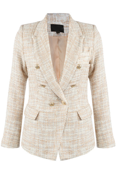 beige tweed blazer