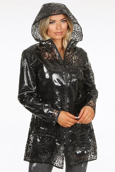 hooded rain mac