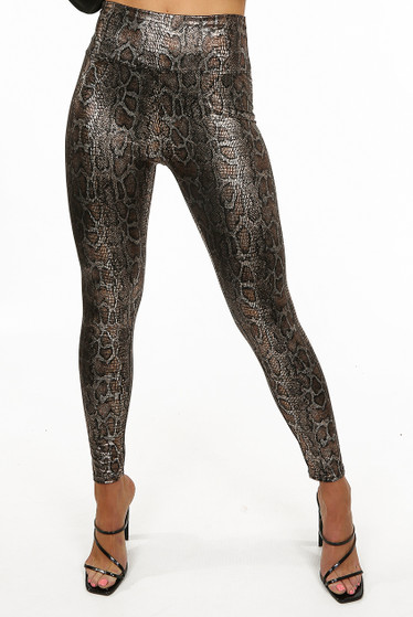 Metallic Snake Print Leggings - Buy 