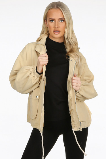 beige cargo jacket