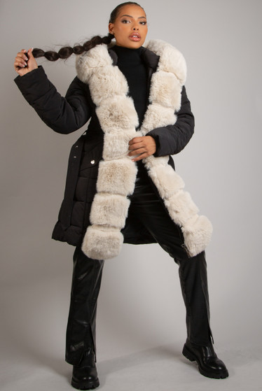 midi length puffer coat