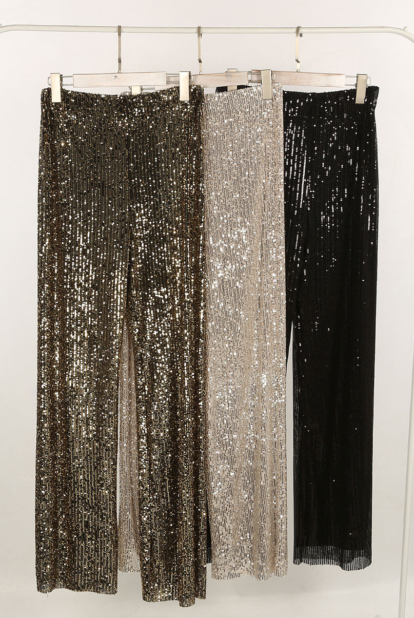 Sequin High Waist Wide Leg Trousers Sequin High Waist Wide Leg Trousers