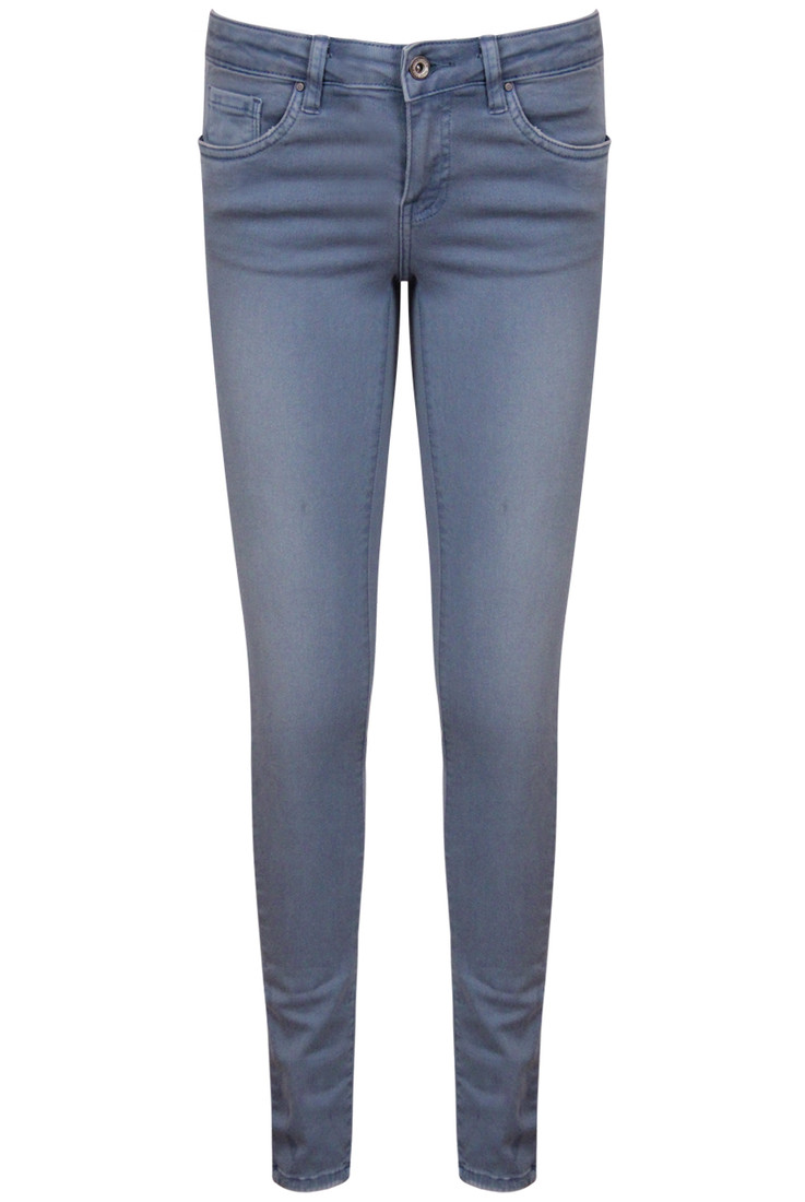 Powder Blue Super Stretch Mid Rise Jeans