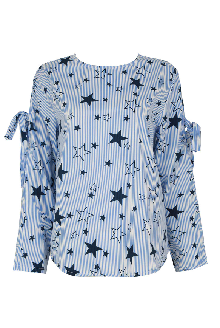 Stripe Star Printed Blouse