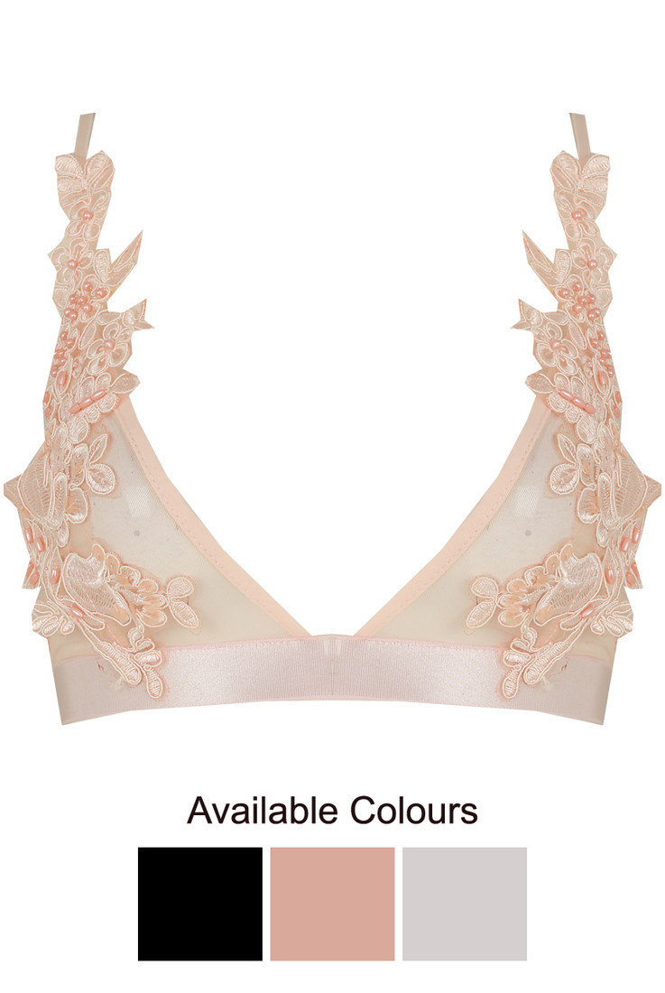 Floral Crochet Netted Bralet - 3 Colours