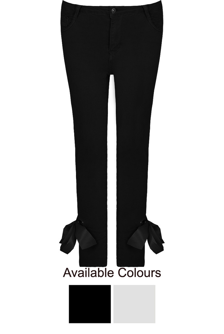 Side Lace Tie Up Stretch Jeans - 2 Colours