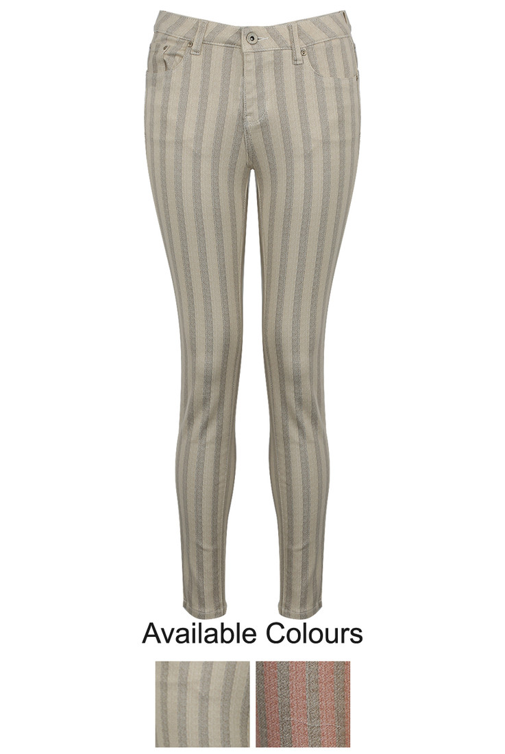 Striped Skinny Jeans - 2 Colours