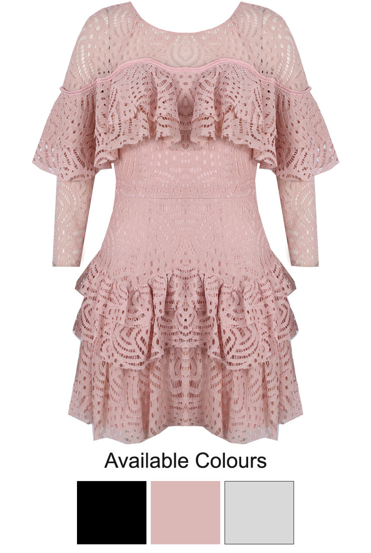 Laced Frill Detailed Mini Dress - 3 Colours