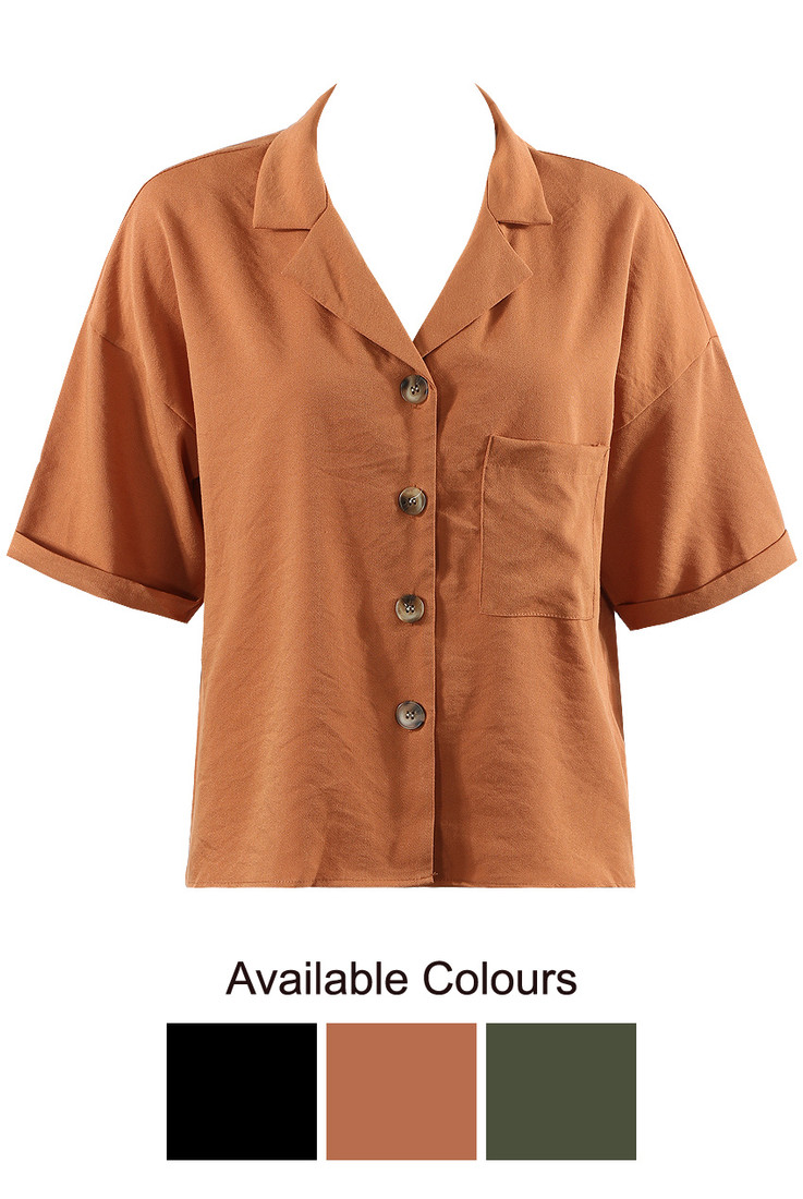 Lapel button Up Shirt - 3 Colours