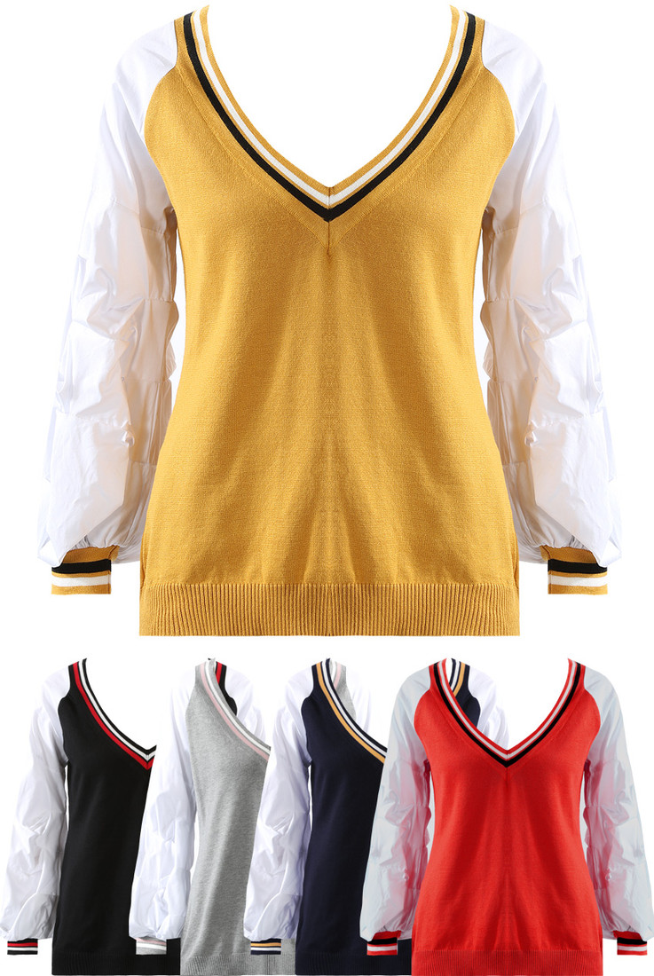 Deep V Neck Jumpers - Mixed Colours Pack