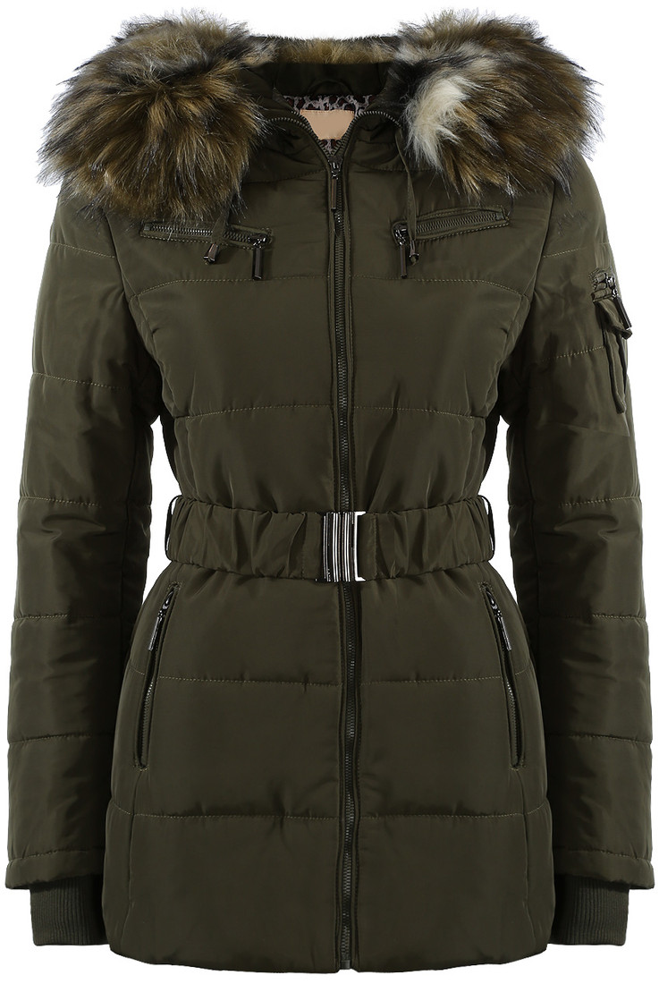 Faux Fur Hood Zipped Parka Jacket - 4 Colours