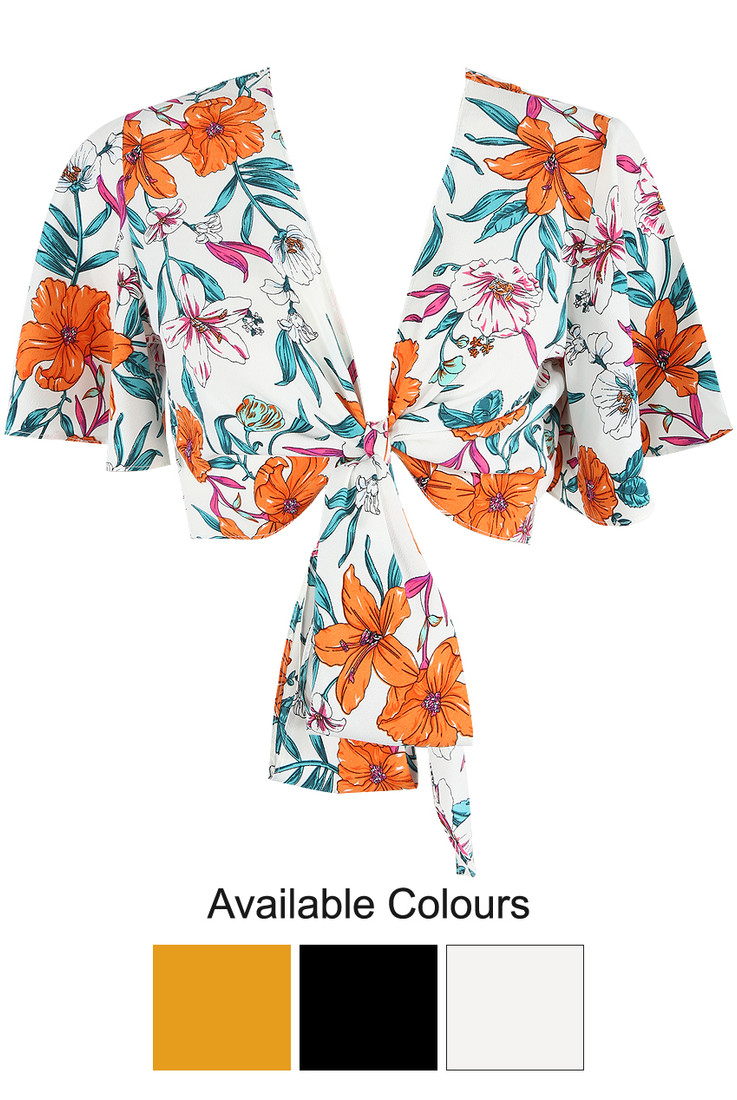 Floral Tie Up Crop Top