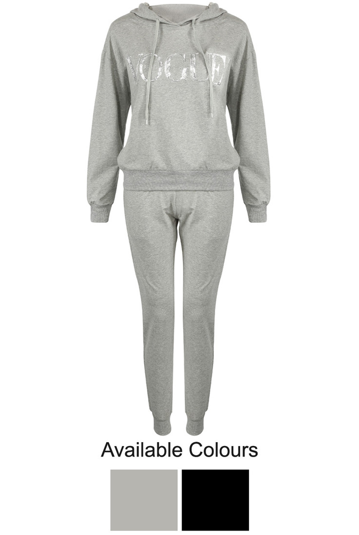 VOGUE Slogan Hoodie & Jogger Loungewear Set
