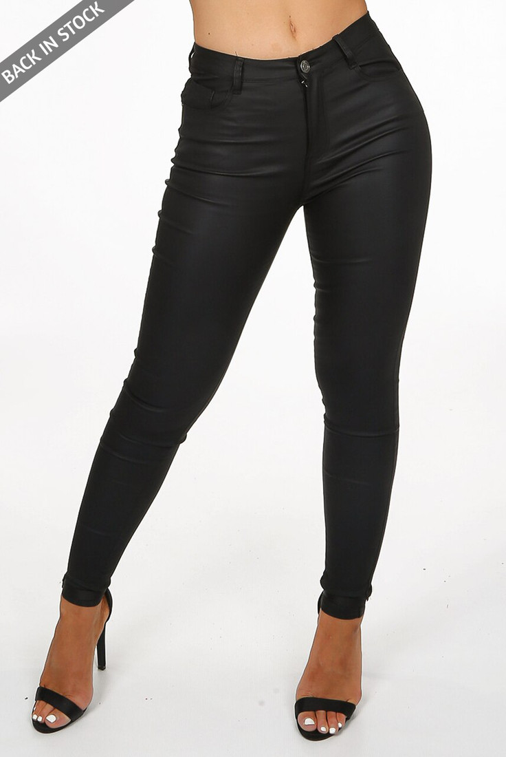Wax Finish Skinny Jeans