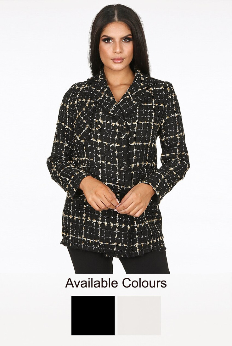 Golden Trim Double Breast Blazer