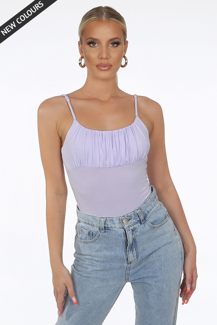 Ruched Bust Camisole Bodysuit