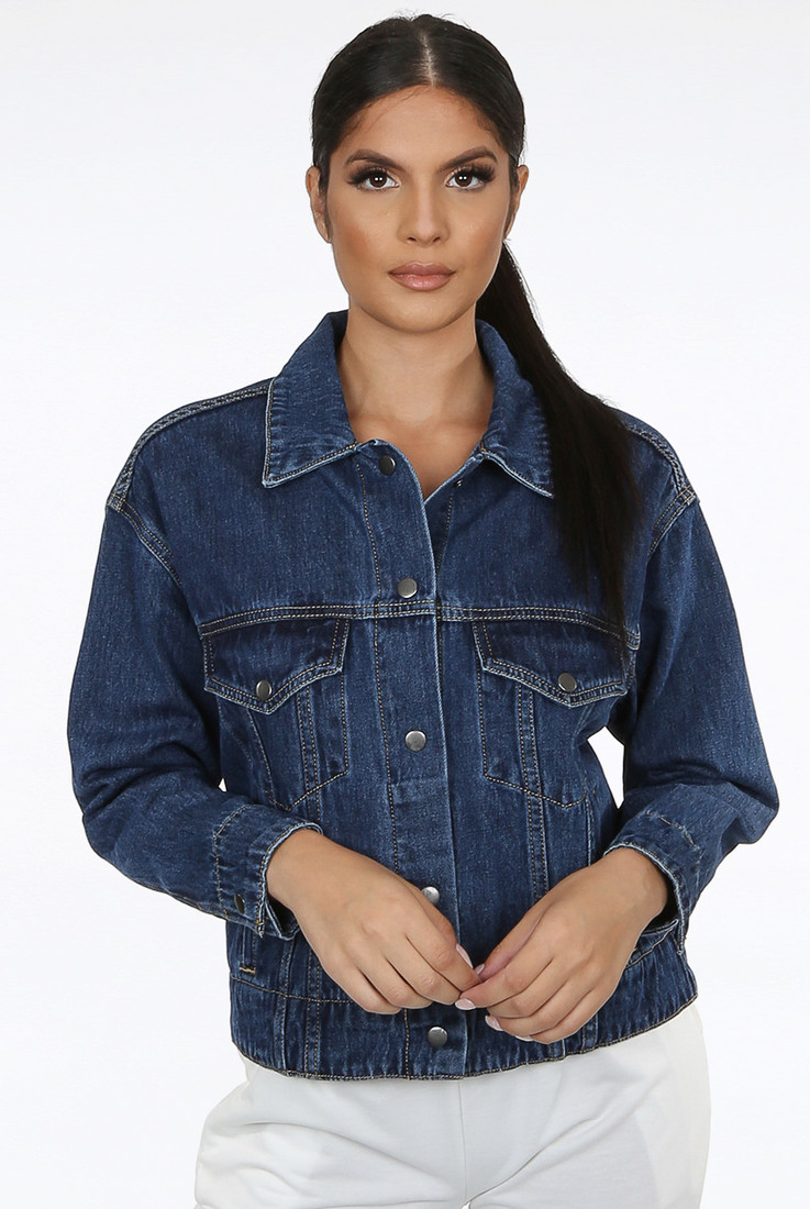 Front Pocketed Button Up Denim Jacket